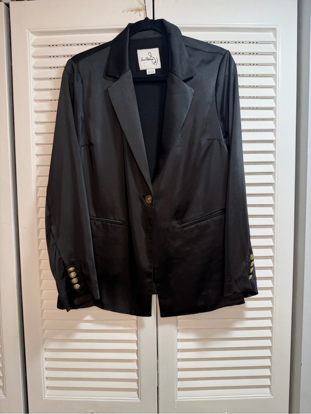 Sam Edelman Black Satin Blazer Jacket